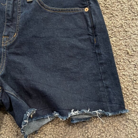 MADEWELL High Rise Denim Cut Off Shorts - Dark Wash - EUC - Size 26 - Picture 3 of 10